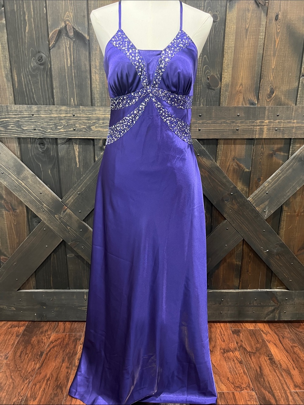 Vintage Cache Purple Beaded Prom Dress 12 Formal Regencycore Dark Fairy Grunge